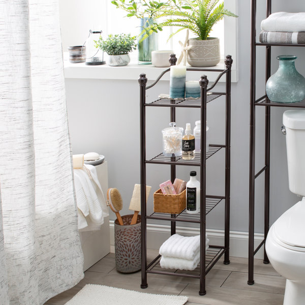 Charlton Home® Arnie Metal Freestanding Bathroom Shelves | Wayfair